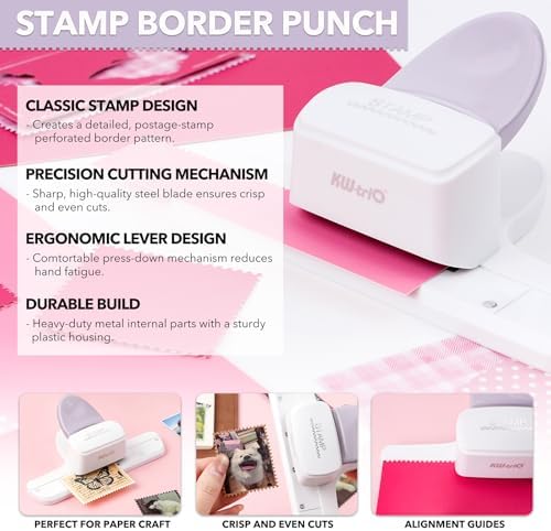 Stamp Puncher - Adjustable Postage Stamp Border Punch,Film Strips Making Punches,Stamp Shaped Paper Punch Decorative Edge Hole Punch for Scrapbooking, DIY Greeting Cards,Journaling, and Paper Crafts