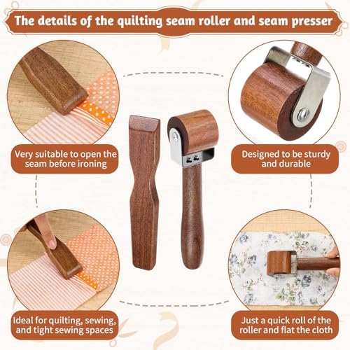AceOrbit 5 Pcs Wooden Clapper Sewing Quilting Tool Set, Complete Set