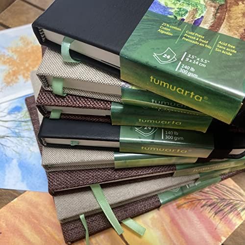 Watercolor Journal Sketchbook, 140 LB, 300 GSM, Cotton Paper, Cold Press