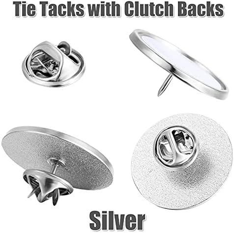 Hicarer 30 Pieces Sublimation Blank Pins Button Pin Badge DIY Button Badge Sublimation Silver Blank Base Pins for DIY Craft Making School Supplies