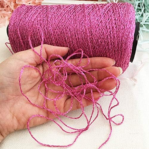 100gram DIY Hot Pink Lurex Thread Shining Yarn Glitter Sparkle Yarn Metal Yarn DIY Fancy Sparkle Yarn Crochet Knitting Sweater Scarf Bag Yarn Accessory Yarn