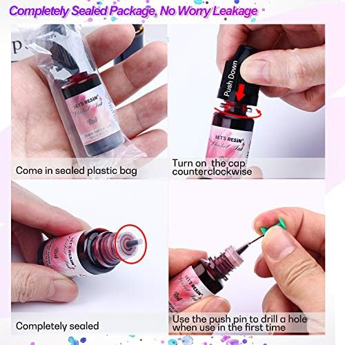 LET'S RESIN Concentrated Alcohol Ink Set, 26 Vibrant Colors (Each 0.35oz)