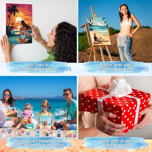 Harloon 36 Pcs 8 x 10 Inch Pre Drawn Canvas for Painting Afro Queen Pre Stretched Canvas Painting for Adults Sip and Paint Party Supplies Favor