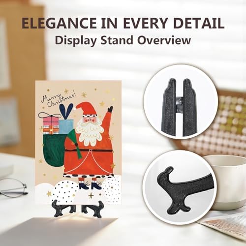 Artliving 4 Inch Black 12pcs/Set Plastic Easels Plate Display Stands Picture Frame Stand Holder