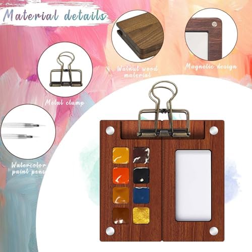 Travel Watercolor Paint Set - Pocket 8-Color Mini Paint Kit with Sketch Pad