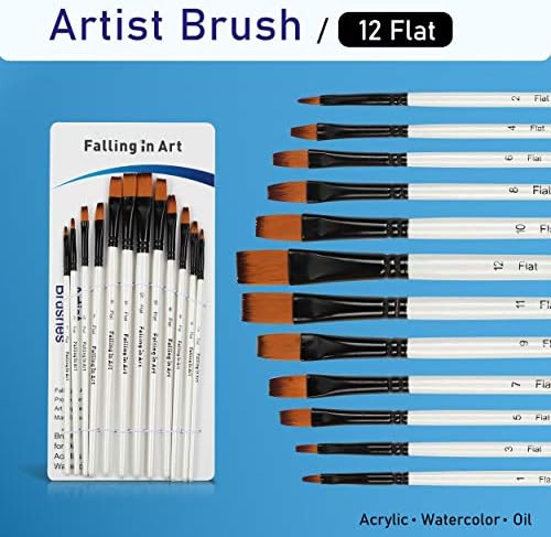 Falling in Art 48 PCS Painting Brushes Sets, Artist Paintbrushes