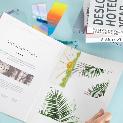 Acrylic Bookmarks Blanks Bulk 50PCS Semicircle Clear Bookmark Plastic Blank 25 Sets with 5 Color Tassels for Vinyl DIY Craft (5.9 * 2.0 inch)