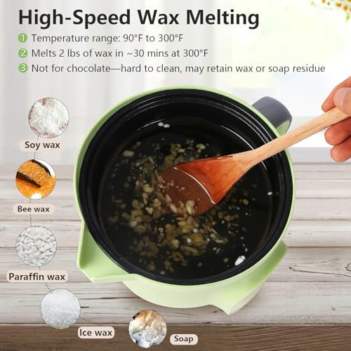 Bienslys Digital Wax Melter Pot, 1.6Qts Electric Candle & Soap Making Warmer with Adjustable Thermostat (90-300°F), Non-Stick Coating & Drip-Free Spout - for Wax Melting, Candle Making, DIY Crafts