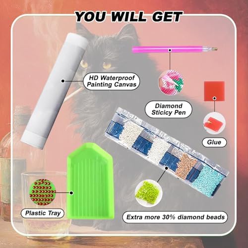 EIBEILI Cat Diamond Art Kits for Adults-Diamond Painting Kits Wall Decor