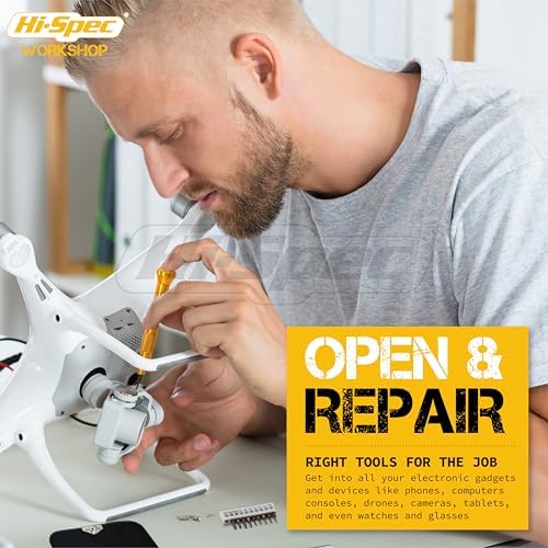 Hi-Spec Electronics Repair & Opening Tool Kit for Laptops Phones Devices | 39pc, everyday fixes made easier, organized portable storage, beginner-friendly selection, apartment and office tasks, tidy