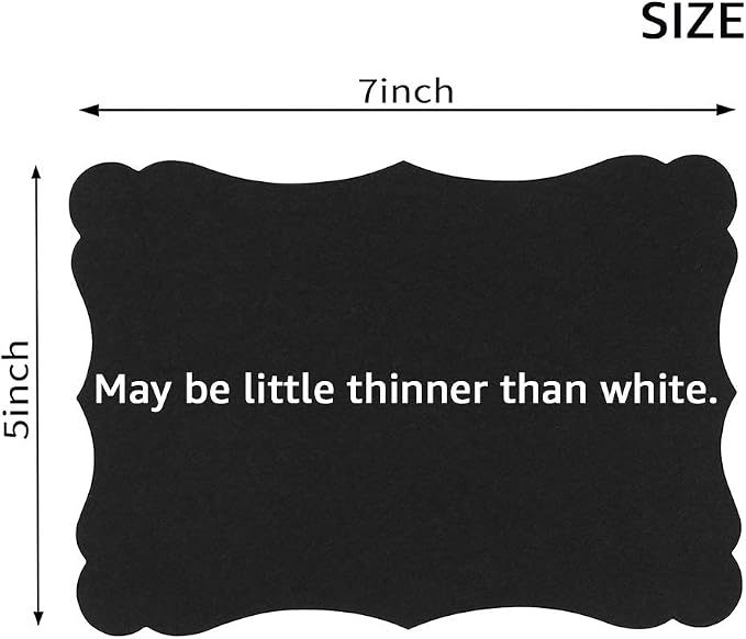 50 Pack Blank Kraft Greeting Cards, Black, 5x7IN