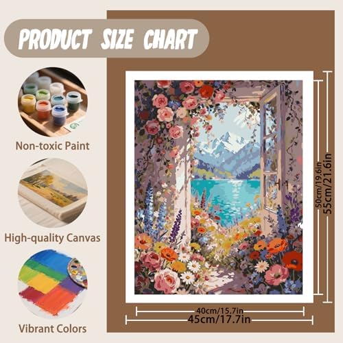 XTCIXAL Paint by Numbers Kit for Adults, Landscape, 16X20 Inch