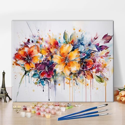 TUMOVO Paint by Number for Adults Flowers Paint Number Kits DIY Painting