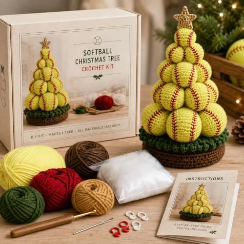 Crochet Kit Sports Ball Christmas Tree (Softball)