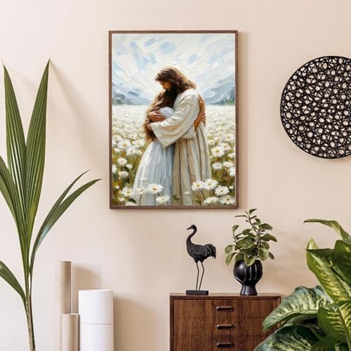 Jesus Paint by Numbers Kit for Adults Framed Canvas 12X16 in, Frameworkless
