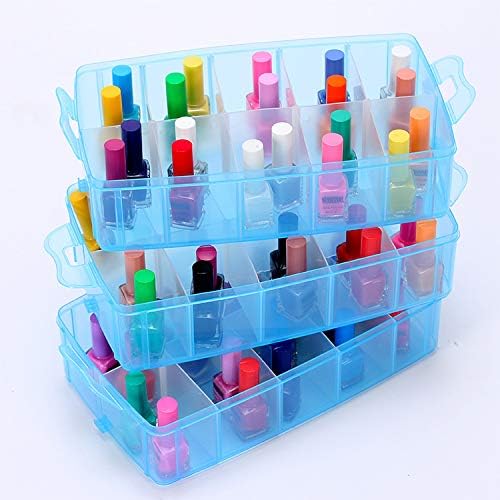 Sooyee 3-Tier Craft Storage Organizer Box Plastic,Blue