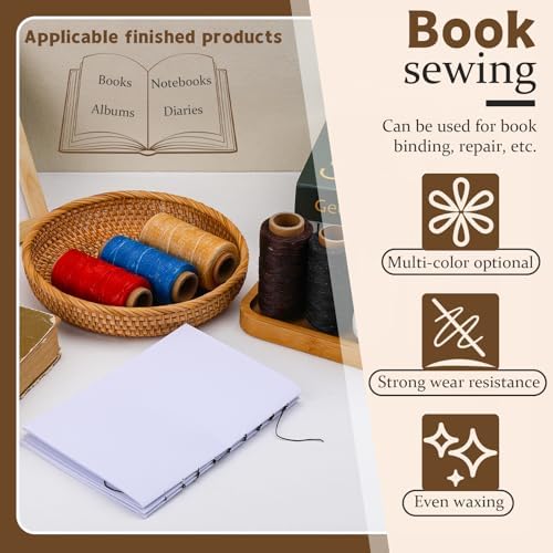 Jupean Waxed Thread for Leather Threads Red Thread Leather String Cord