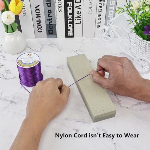 LUSTEMBER 330 Feet Satin Nylon String, 1 mm Silky Smooth Durable Nylon Cord for Jewelry Making, Bracelets, Beading, Necklaces, Macrame, Kumihimo, Rattail, and Chinese Knot Craft