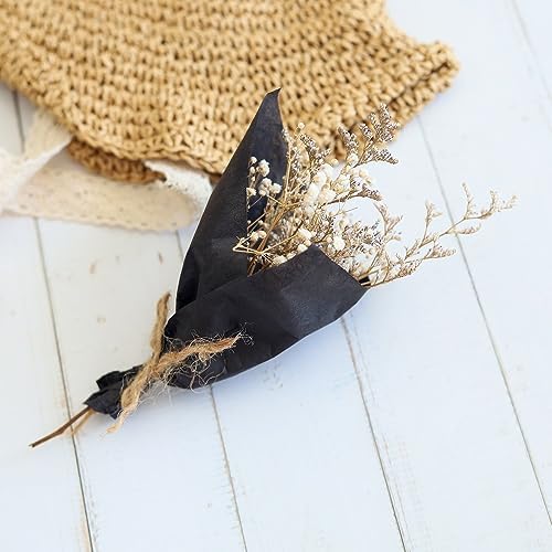 A5 50 Sheets Natural Fiber Mulberry Tree Mulberry Paper Sheets Art Tissue Washi Paper Design Craft Art Origami Suppliers Card Making 8.3" x 5.8". (Black, A5)