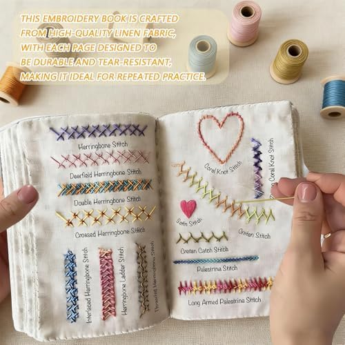 OYSMY Embroidery Stitch Book Kit,2026 New Embroidery Kit with 86 PCS Sewing Kit,Includes Illustrated Guide to 106 Universal Embroidery Stitches for Beginners and Craft Lovers(3 Set)