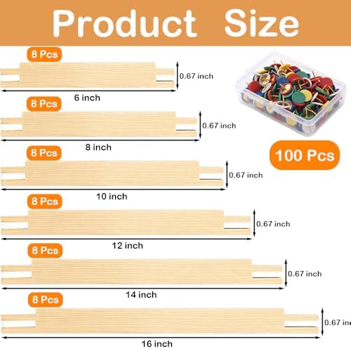 48 Pcs Stretcher Bars for Needlework, Wooden Needlepoint Stretcher Bar