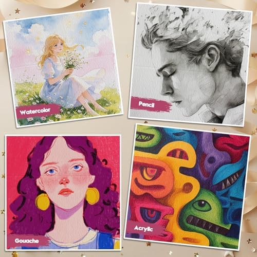 KOVIEDE 20 Pack Foldable Blank Watercolor Cards with Envelopes 4" x 6"