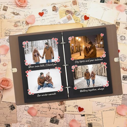 Vienrose Photo Album Scrapbook Kit, 9x6.5 Inch, 60 Pages, Black