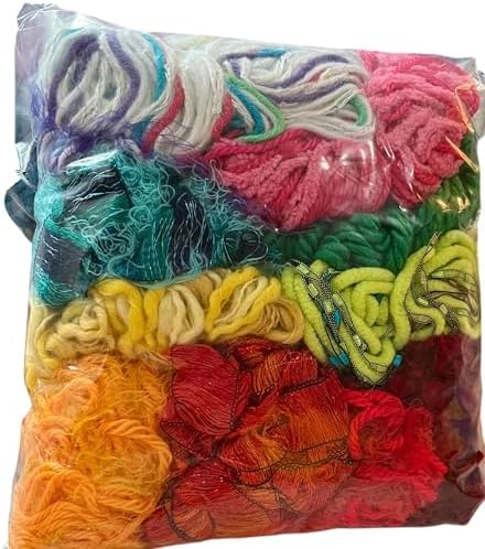 100 yrds 10 Colors Fiber for Embellishments Assorted Novelty Yarn, 10 yrds per Color (mix2)