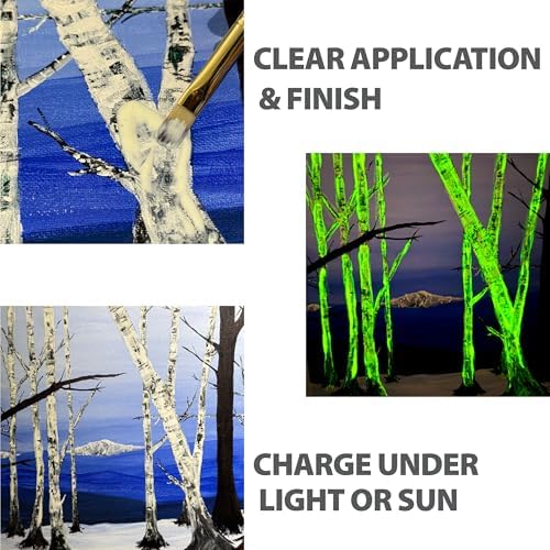 milo Glow in the Dark Acrylic Paint, Clear Phosphorescent Glow, 16oz Bottle