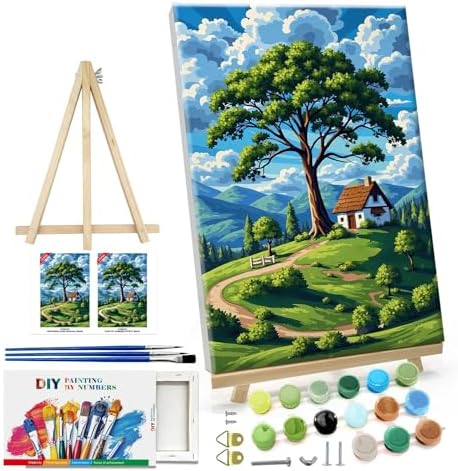 ATDMS Landscape Paint by Numbers Kit for Adults with Frame, 8x12 Inch