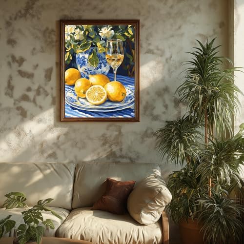 Paint by Numbers Kit for Adults Lemons, Adult Paint by Number Kits 16x20 in