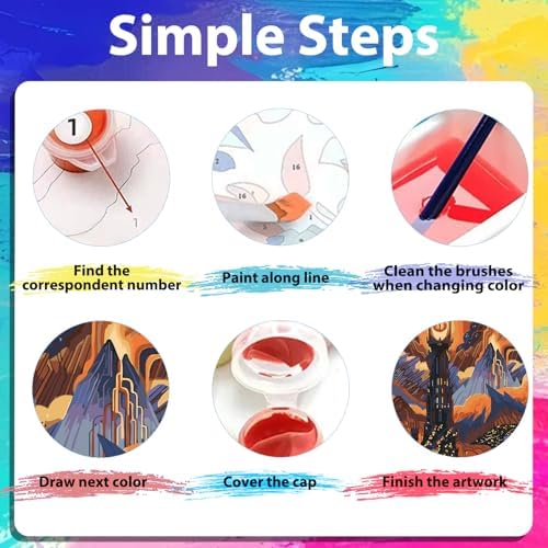 xcemhil Landscape Paint by Numbers Kit for Adults, Paint by Numbers for Adults Landscape, Adult Paint by Numbers Kits for Gifts and Home Wall Decor 16x20 Inch
