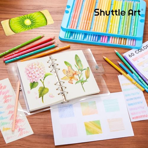 Shuttle Art 60 Pastel Colored Pencils, Colored Pencils for Adult Coloring, Soft Core Pencil in Gift Tin Box, Drawing Pencil for Kids Adults Beginners Artists Drawing Coloring Sketching