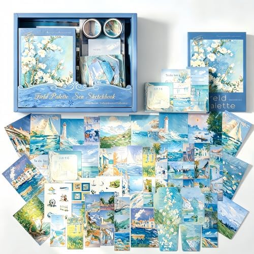 Oil Painting Scenery Scrapbooking Kit A6 Notebook Junk Journal Craft