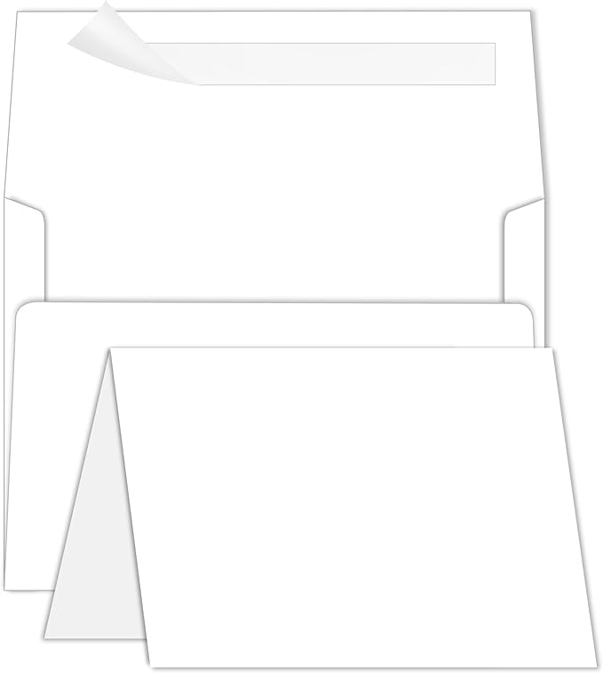 100 Pack Goefun Blank Cards and Envelopes 5x7 White for Invitations