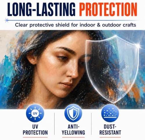 Clear Acrylic Paint Sealer, High Gloss Varnish for Acrylic Painting & Craft | Non-Yellow Clear Coat for Art Clay, Wood, Glass, Metal, Plastic, Protect & Boost Gloss Finish on Canvas, Rock Painting, Model