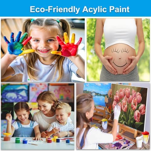 Artunion Pink Tulip Flower Paint by Numbers Kit for Adults,Pink Flower Paint by Number Kits, DIY Oil Painting Paint by Number Kits on Canvas Arts Craft for Home Wall Decor 16x20 Inch