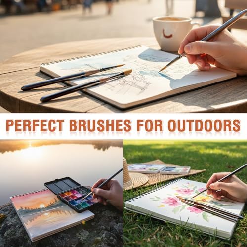 Falling in Art 4 Pcs Travel Watercolor Paint Brush Set
