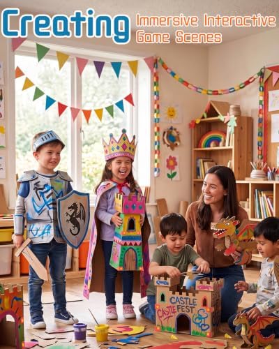Safe DIY Cardboard Cutter Kit for Kids, Educational Craft Toy for Creativity Projects, 3D Models, for Boys and Girls Ages 6+