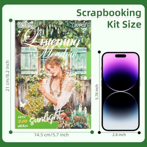 Grass Pillow Breeze Sticker Scrapbooking Supplies for Junk Journal, 20 Sheets PET Stickers - Vintage Journaling Stickers