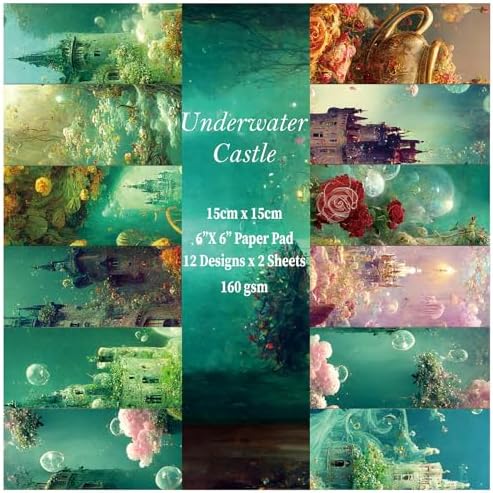 Scrapbook Paper, 24 Sheets 6"×6" 160gsm Single-Sided Patterned Cardstock