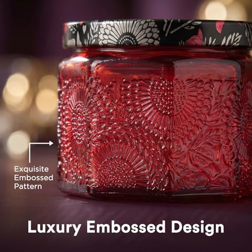 LumaCraft 12 Pack 4oz Glass Candle Jars with Lids, Hexagon Embossed Candle Making Containers, Empty Candle Jars with 20 Wicks & Labels for DIY Candle Making, Party Favors, Home Decor