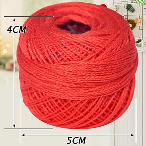 Soft 20 Colors Classic Crochet Thread 20 Pack,100% Cotton (Christmas Green-369-702)