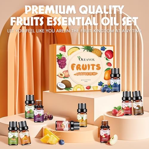 Fruity Essential Oils Gift Set, Fragrance Oil for Candle & Soap Making