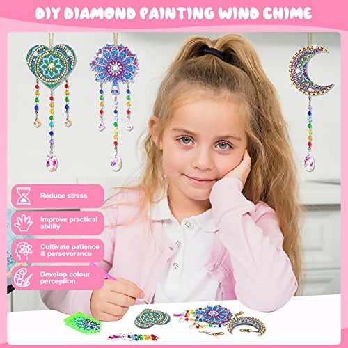 Gift for 8 9 10 Yeal Old Girl: Art and Craft Kid Diamond Art Wind Chime Kit