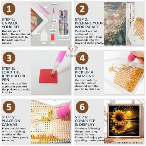 LMBADA Knitting Girl Diamond Painting Kit for Adults, Diamond Art 12x12inch