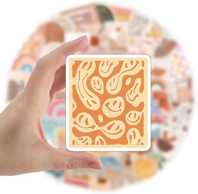 EOAOD 200 Boho Aesthetic Water Bottle Stickers for Kids, Waterproof Vinyl | Cute Vintage Designs for Laptops, Scrapbooks, Skateboards, Notebooks and Crafts, Ideal for Kids, Teens and Girls