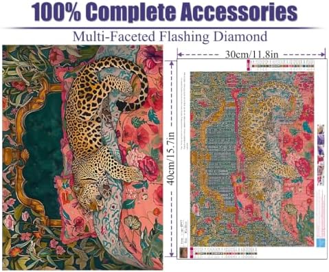 Cheetah Diamond Art Kits for Adults Diamond Painting Kits for Beginner DIY