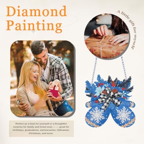 VeGuude 3Pcs Christmas Diamond Art Kits for Adults,Acrylic Hanging Ornament