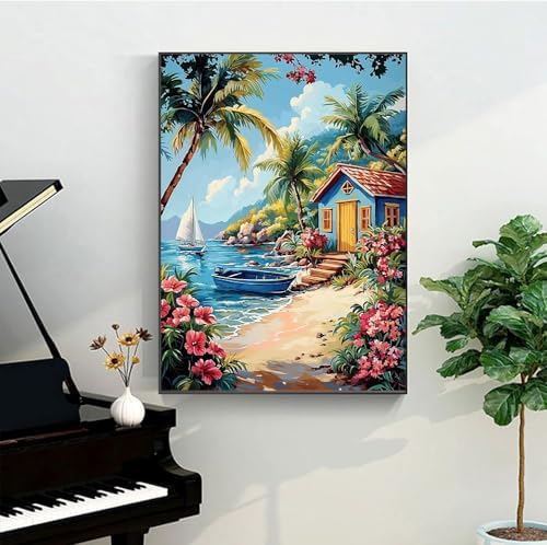 Diamond Art Kits for Adults,Beach Landscape Diamond Painting Kits 12 x 16in